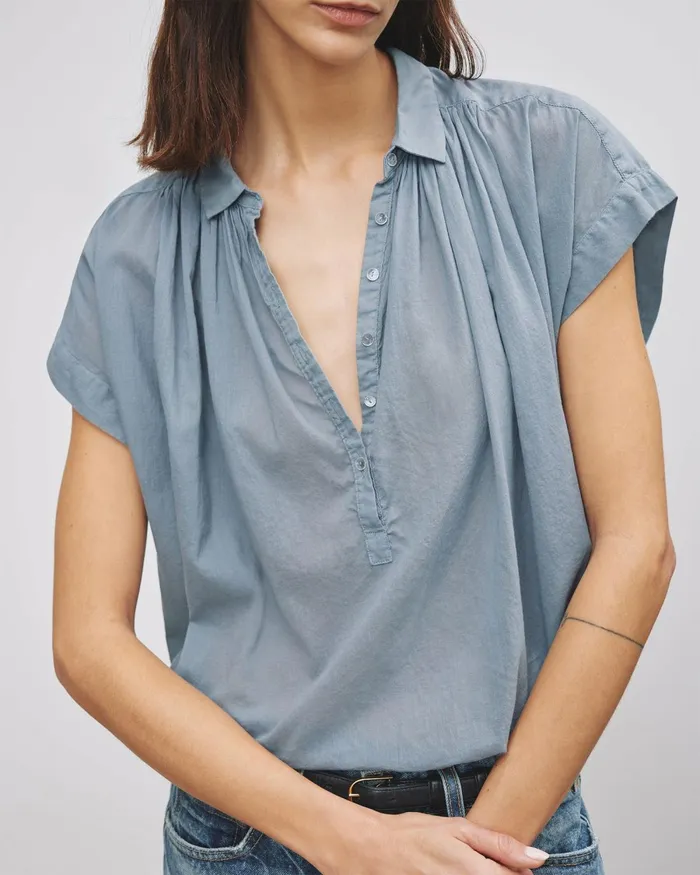 Women Tops Nili Lotan NORMANDY BLOUSE Ivory