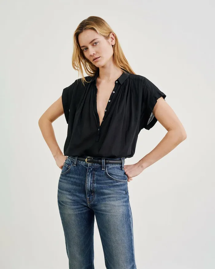Women Tops Nili Lotan NORMANDY BLOUSE Ivory