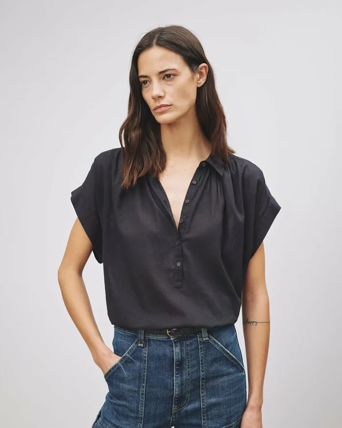 Women Tops Nili Lotan NORMANDY BLOUSE Ivory