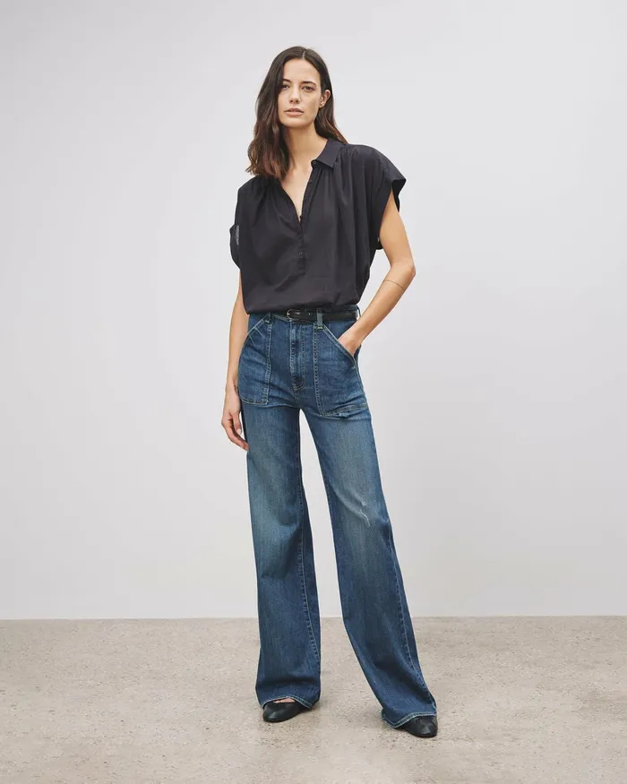 Women Tops Nili Lotan NORMANDY BLOUSE Ivory