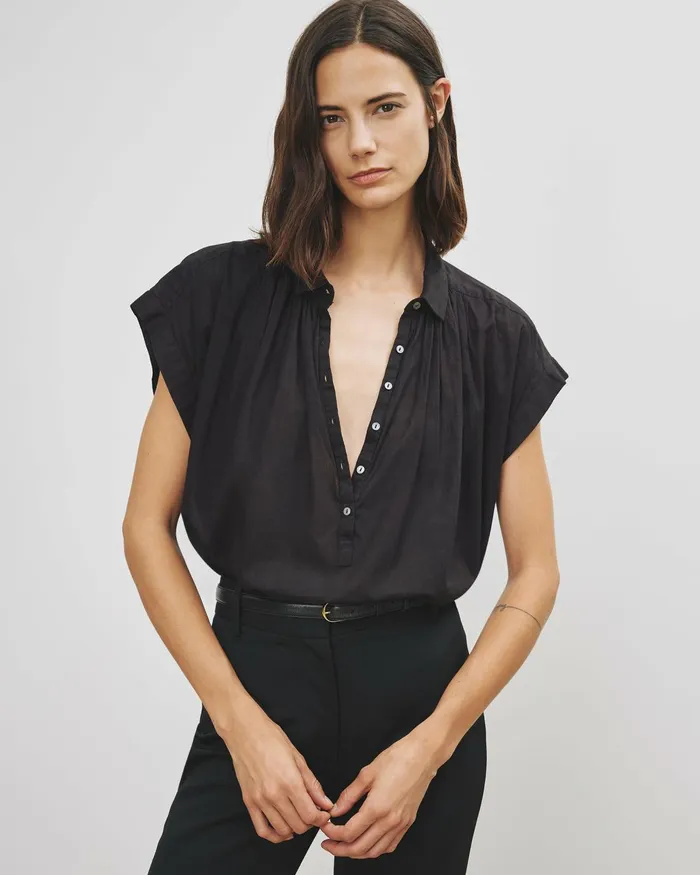 Women Tops Nili Lotan NORMANDY BLOUSE Ivory