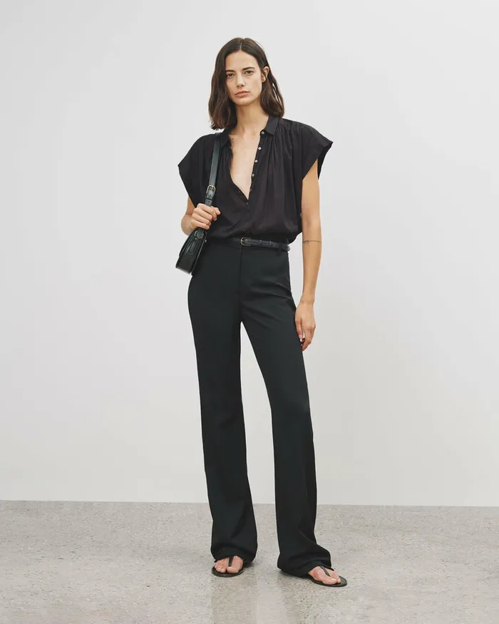 Women Tops Nili Lotan NORMANDY BLOUSE Ivory