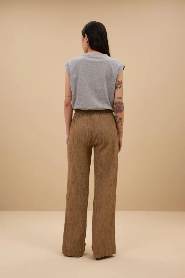 Women Trousers Bybar Amie Lurex Pants Gold