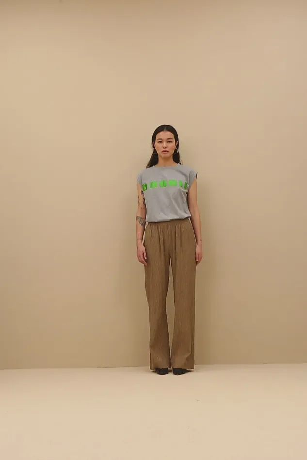 Women Trousers Bybar Amie Lurex Pants Gold