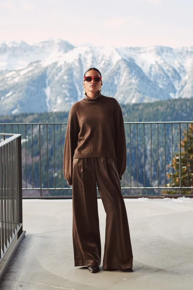 Women Trousers Bybar Benji Metallic Pants Bronze