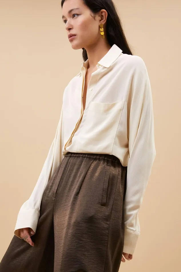 Women Trousers Bybar Benji Metallic Pants Bronze