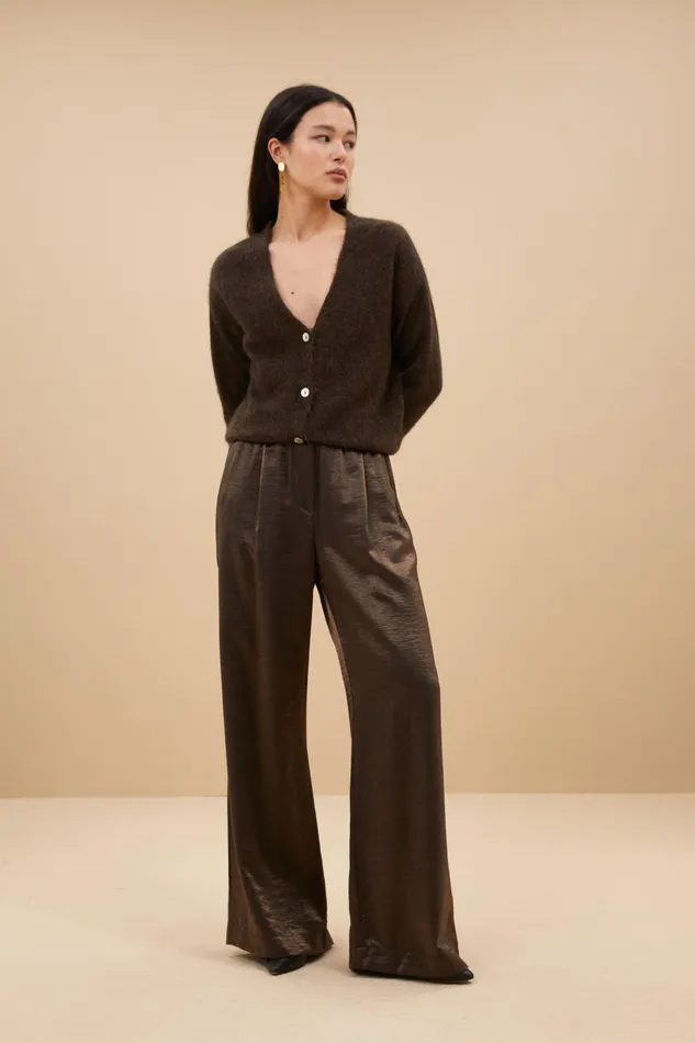 Women Trousers Bybar Benji Metallic Pants Bronze