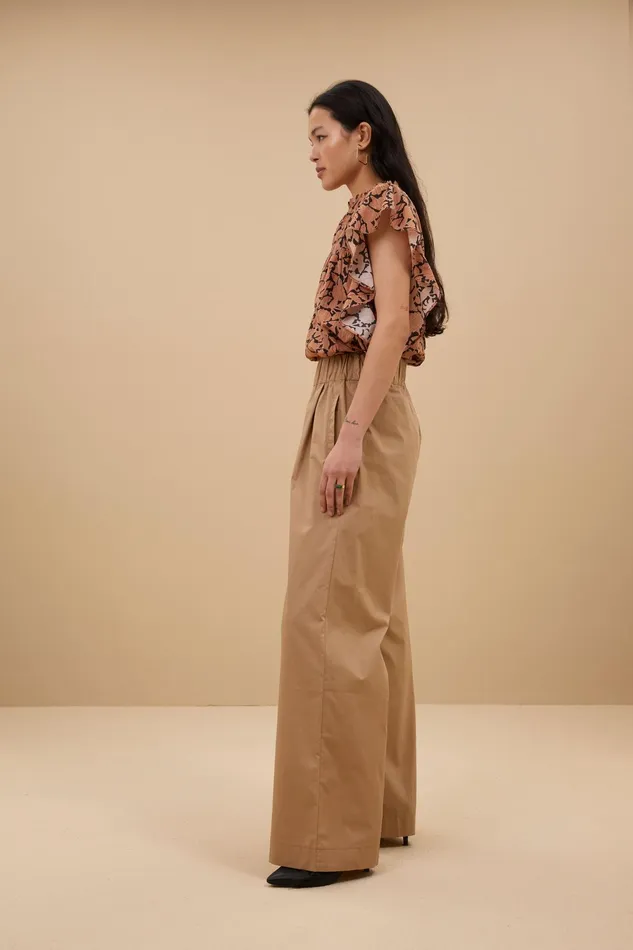 Women Trousers Bybar Benji Poplin Pants Camel Women Trousers Bybar Benji Poplin Pants Camel