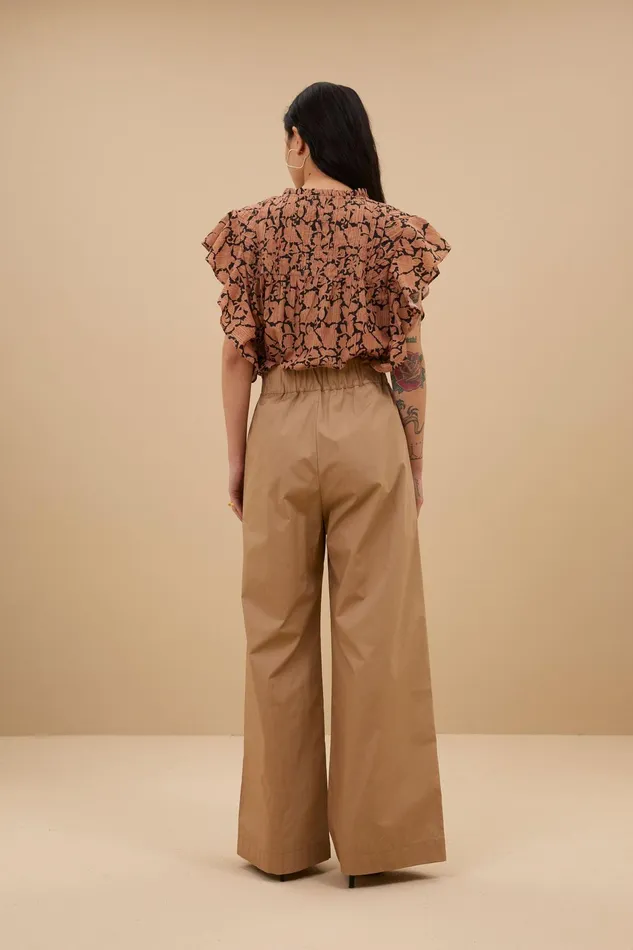 Women Trousers Bybar Benji Poplin Pants Camel Women Trousers Bybar Benji Poplin Pants Camel