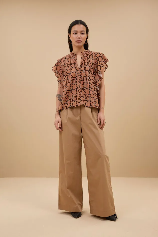 Women Trousers Bybar Benji Poplin Pants Camel Women Trousers Bybar Benji Poplin Pants Camel