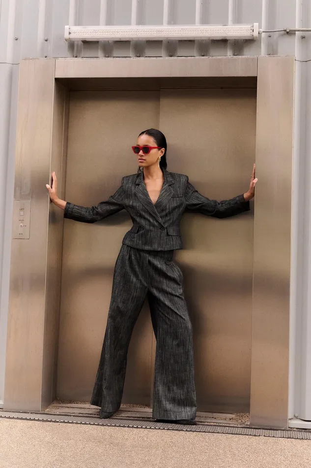 Women Trousers Bybar Benji Twill Pants Jet Black