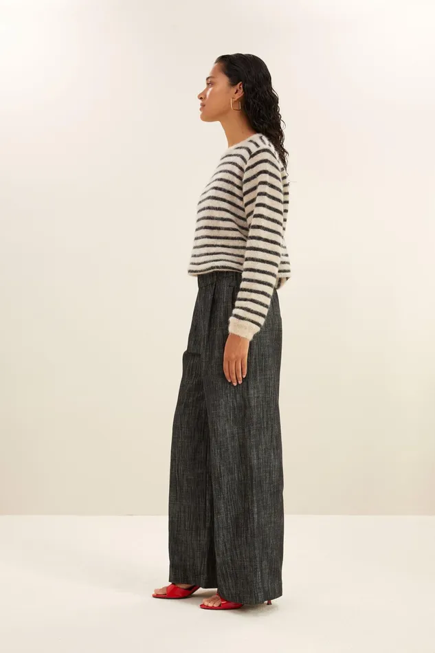 Women Trousers Bybar Benji Twill Pants Jet Black