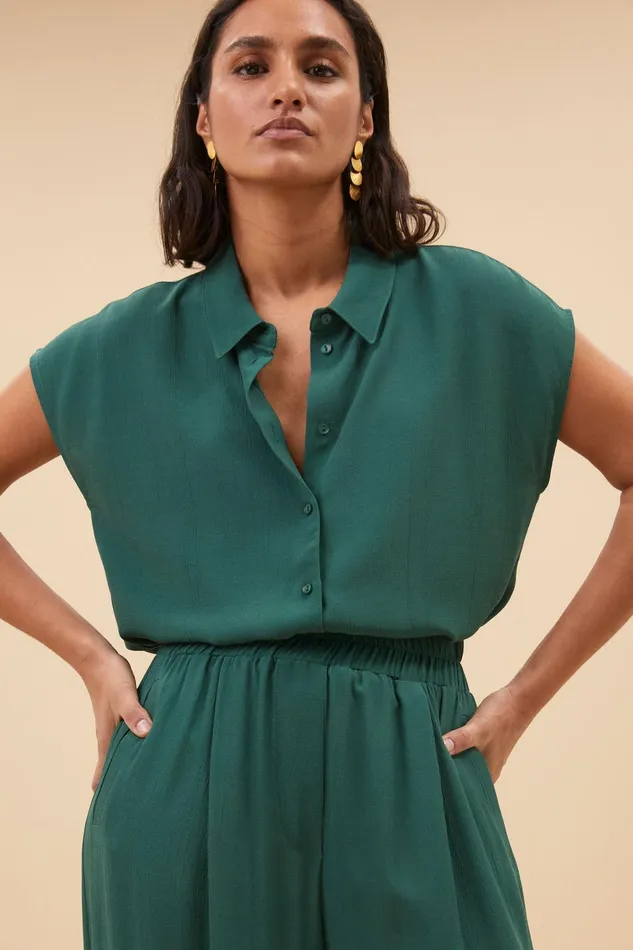 Women Trousers Bybar Benji Viscose Pants Deep Green Women Trousers Bybar Benji Viscose Pants Deep Green