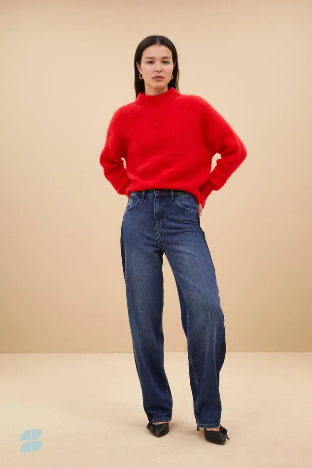 Women Trousers Bybar Two Tone Pants Denim