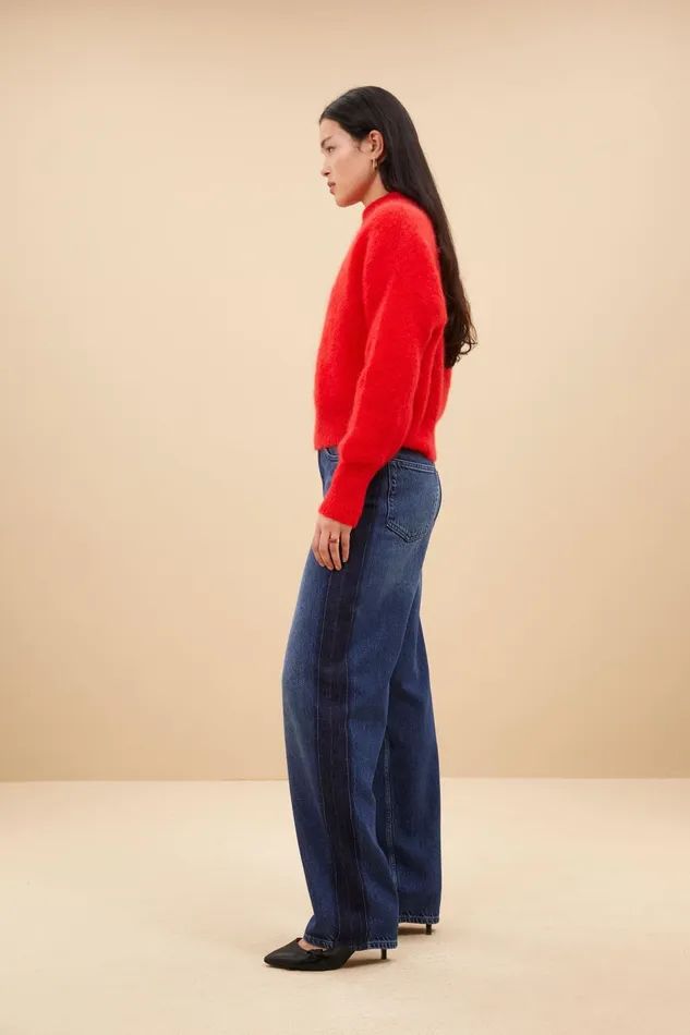 Women Trousers Bybar Two Tone Pants Denim Women Trousers Bybar Two Tone Pants Denim