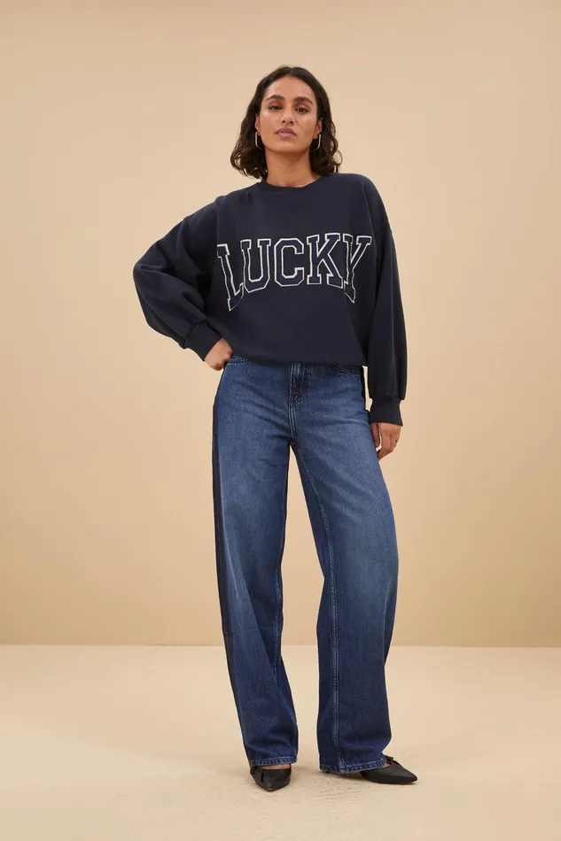 Women Trousers Bybar Two Tone Pants Denim Women Trousers Bybar Two Tone Pants Denim