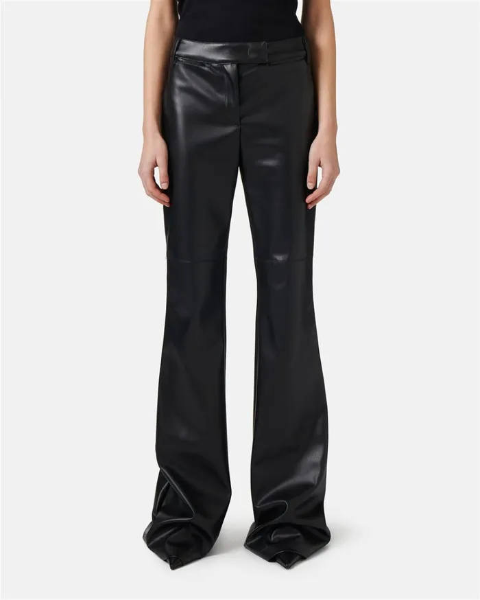 Women TROUSERS Iceberg Flare Fit Trousers In Faux Leather