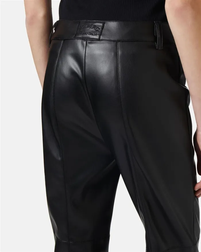 Women TROUSERS Iceberg Flare Fit Trousers In Faux Leather Women TROUSERS Iceberg Flare Fit Trousers In Faux Leather