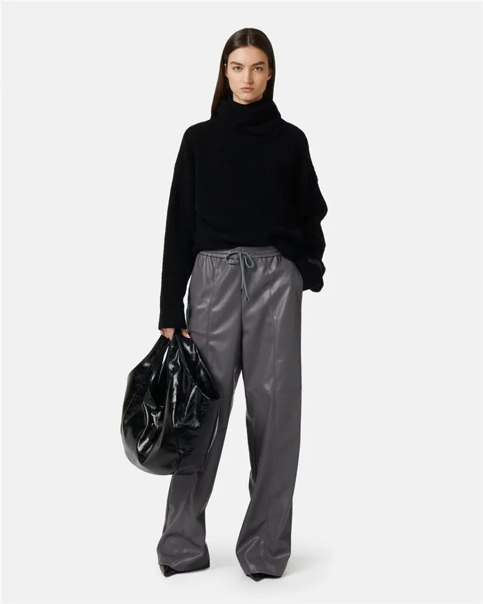 Women TROUSERS Iceberg Joggers Fit Trousers In Faux Leather Women TROUSERS Iceberg Joggers Fit Trousers In Faux Leather