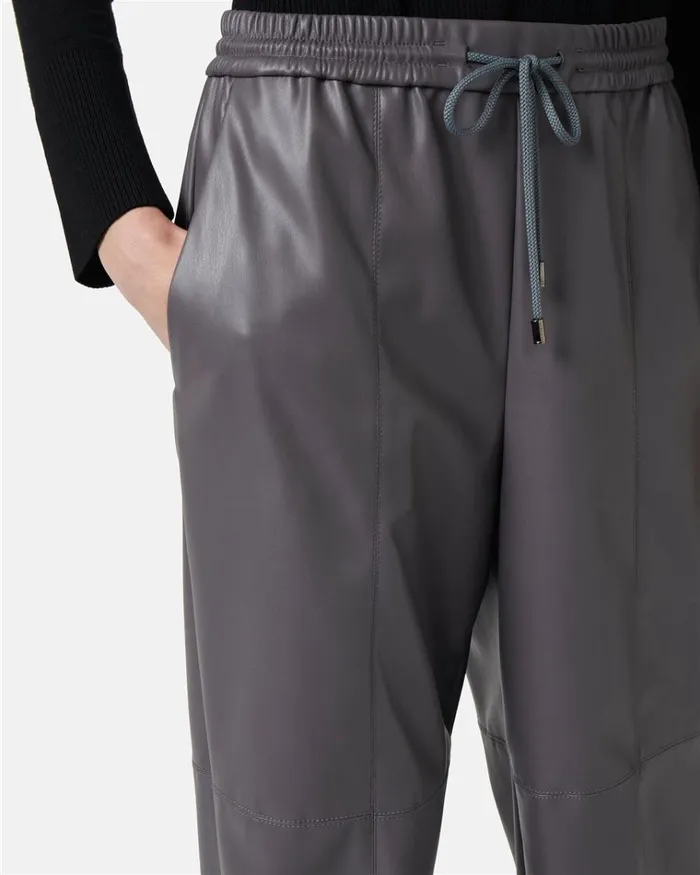 Women TROUSERS Iceberg Joggers Fit Trousers In Faux Leather Women TROUSERS Iceberg Joggers Fit Trousers In Faux Leather