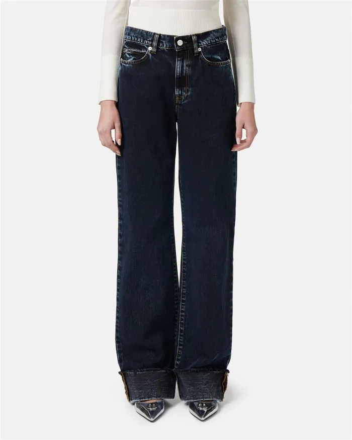 Women TROUSERS Iceberg Wide Fit 5 Pocket Trousers With Turnup