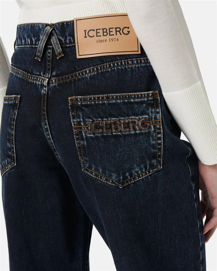 Women TROUSERS Iceberg Wide Fit 5 Pocket Trousers With Turnup Women TROUSERS Iceberg Wide Fit 5 Pocket Trousers With Turnup