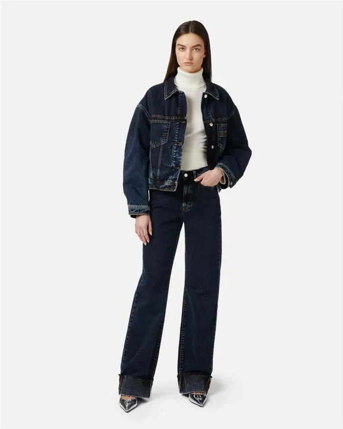 Women TROUSERS Iceberg Wide Fit 5 Pocket Trousers With Turnup Women TROUSERS Iceberg Wide Fit 5 Pocket Trousers With Turnup
