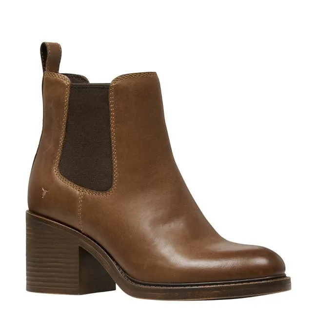 Women Varsity Tan Leather Boots Windsor Smith Boots