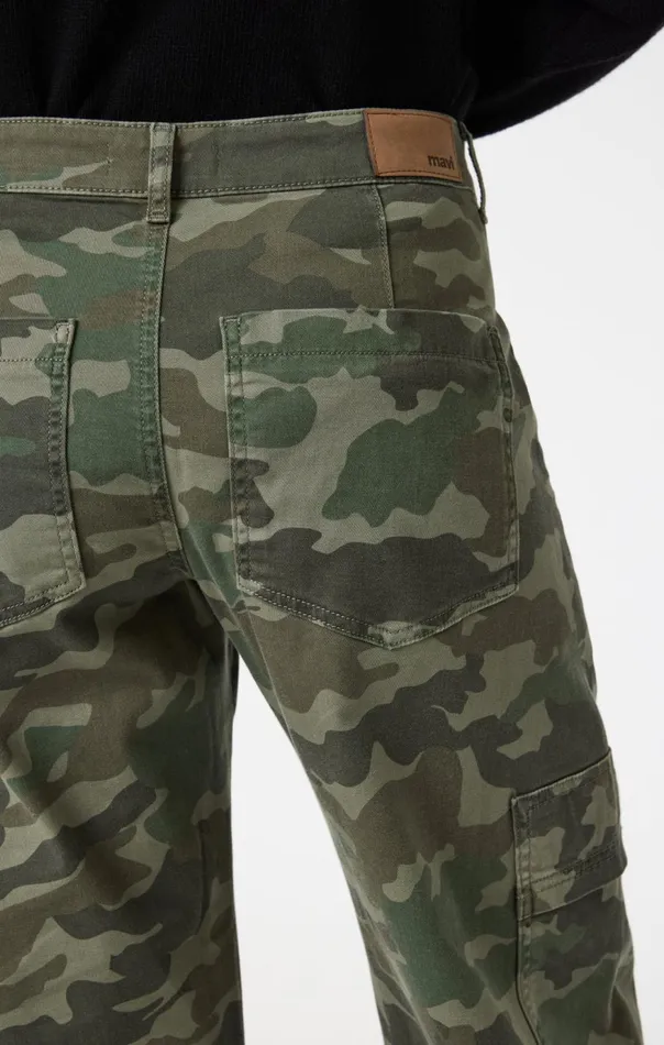 Women Vinnie Barrel Cargo In Khaki Camo Twill Mavi Jeans Pants Women Vinnie Barrel Cargo In Khaki Camo Twill Mavi Jeans Pants