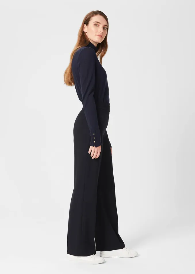 Womens Abigail Wide Trousers Navy Hobbs Trousers