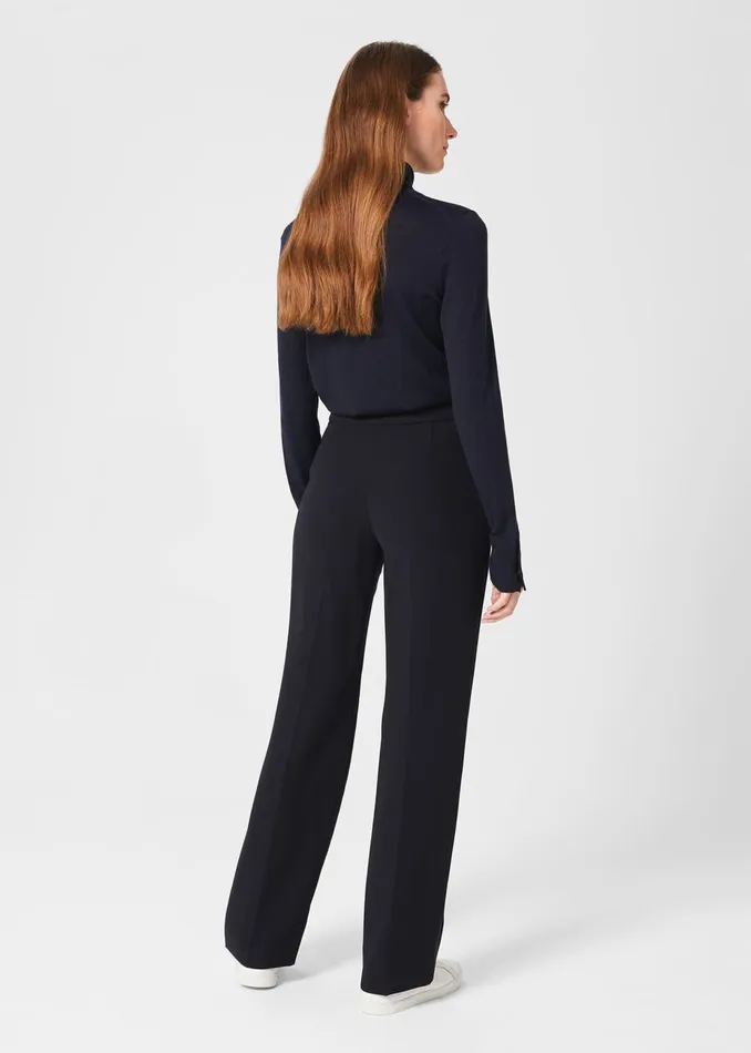 Womens Abigail Wide Trousers Navy Hobbs Trousers