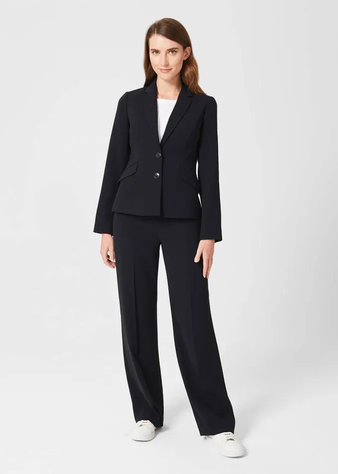 Womens Abigail Wide Trousers Navy Hobbs Trousers