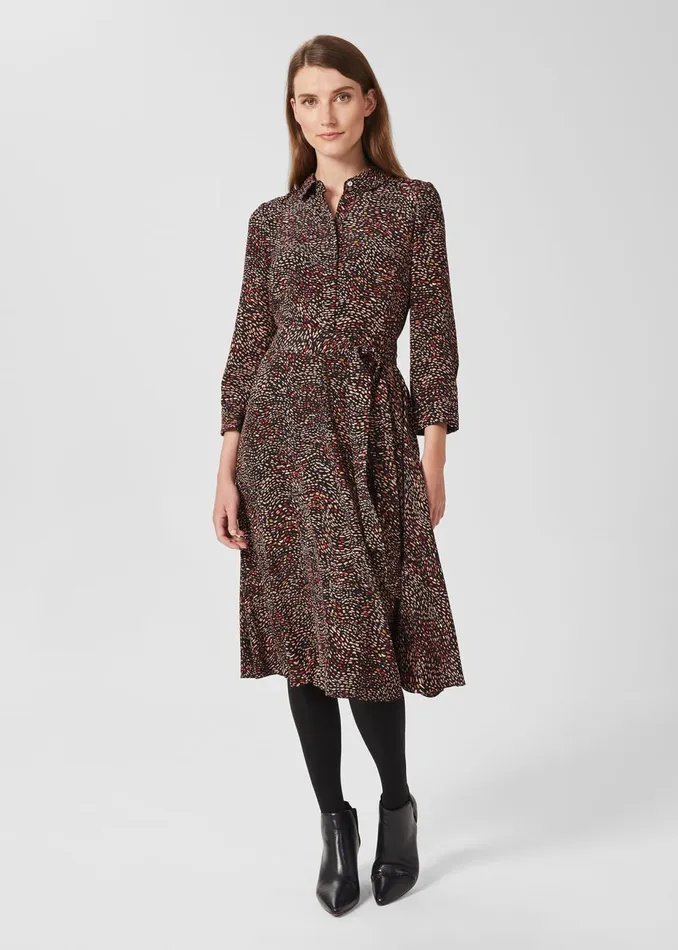 Womens Alex Printed Shirt Dress Black Multi Hobbs Dresses Popular