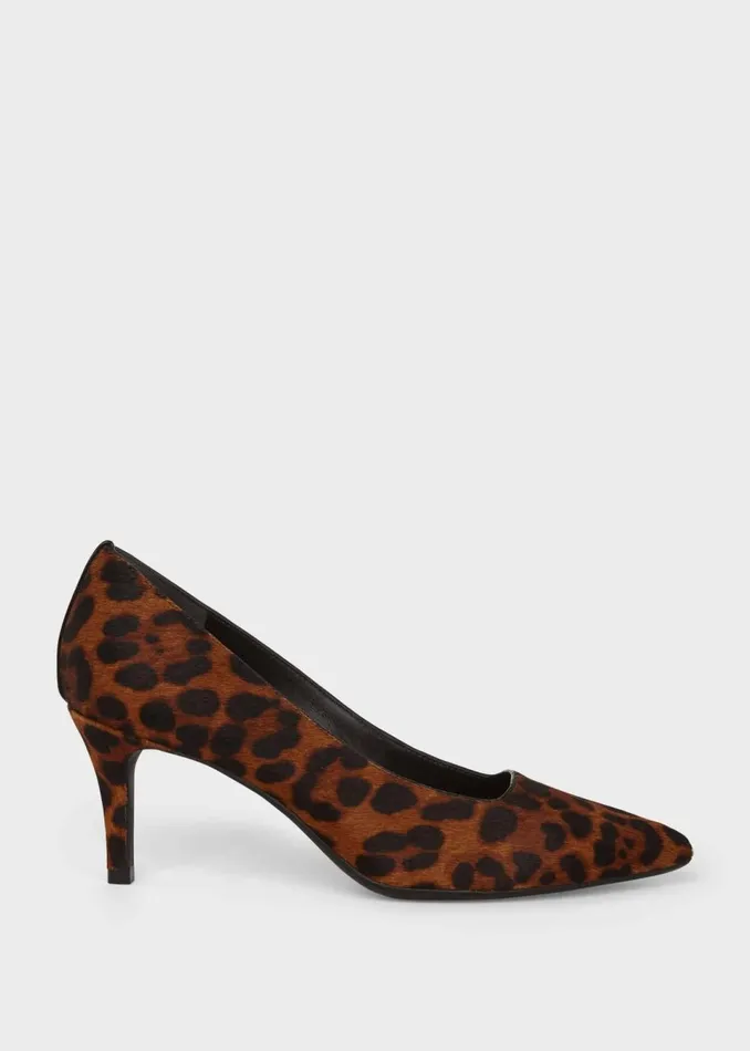 Womens Amy Animal Print Leather Court Shoes Leopard Hobbs Court Shoes On Sale