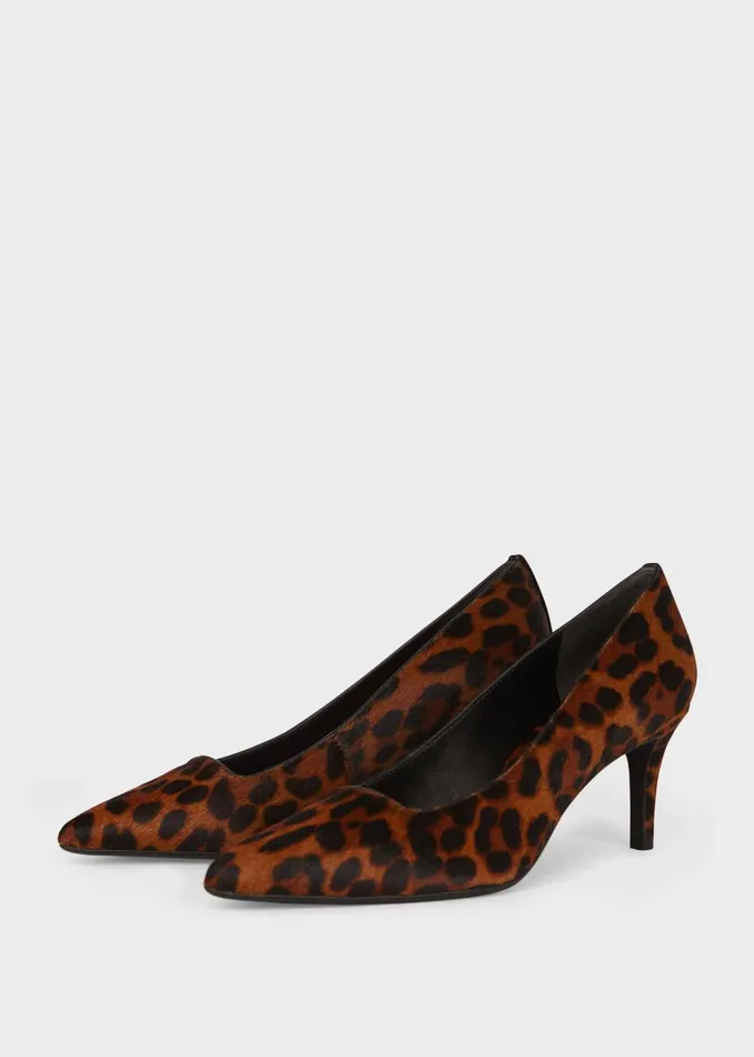 Womens Amy Animal Print Leather Court Shoes Leopard Hobbs Court Shoes On Sale