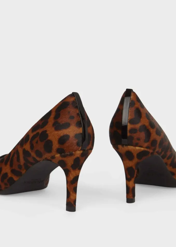 Womens Amy Animal Print Leather Court Shoes Leopard Hobbs Court Shoes On Sale