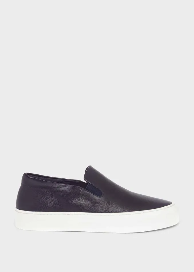 Womens Apolline Leather Slip On Trainers Navy Hobbs Flats and Pumps Gift 4 You