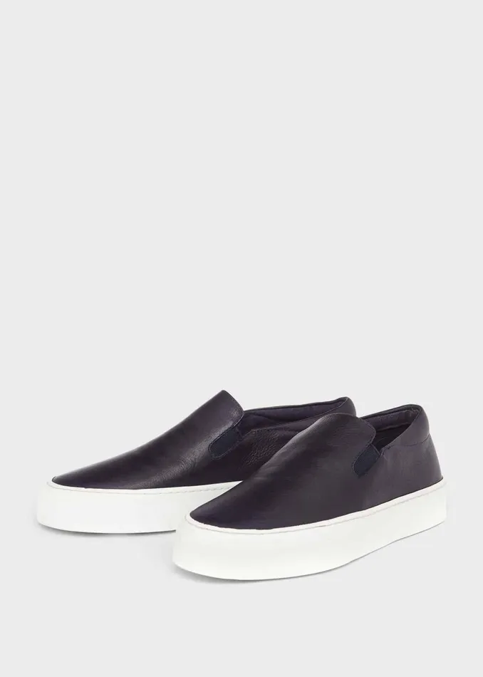 Womens Apolline Leather Slip On Trainers Navy Hobbs Flats and Pumps Gift 4 You