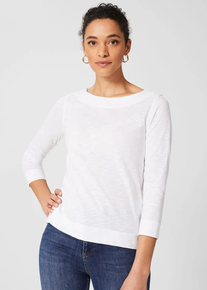 Womens Avia Cotton Slub TShirt White Hobbs Tops Gift Ideas