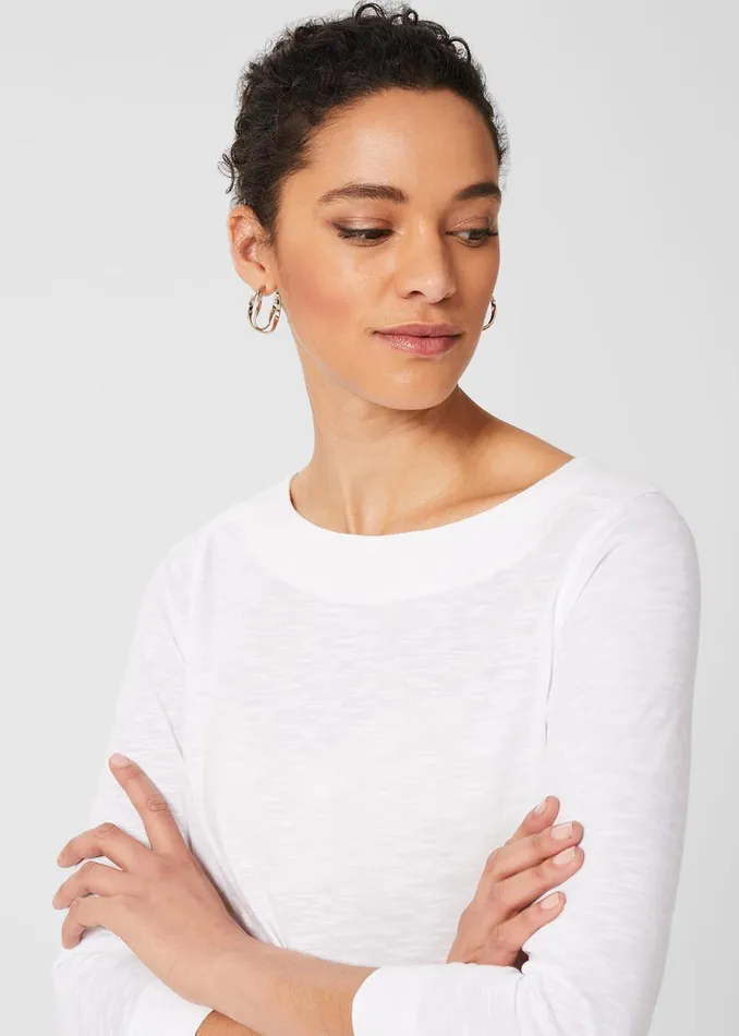 Womens Avia Cotton Slub TShirt White Hobbs Tops Gift Ideas