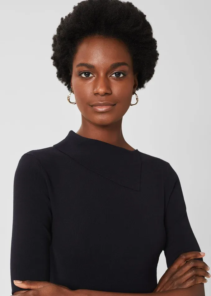 Womens Bexley Knitted Dress Navy Hobbs Dresses Gift for Friend