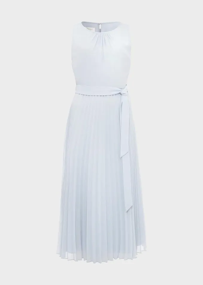 Womens Blythe Pleated Fit And Flare Dress Celeste Blue Hobbs Dresses Popular