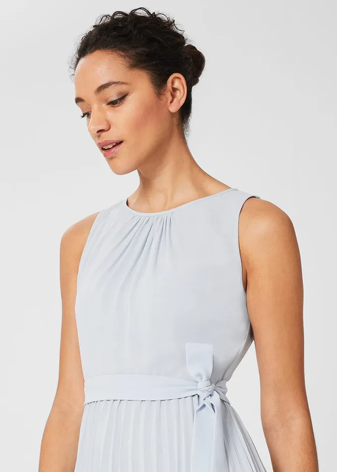 Womens Blythe Pleated Fit And Flare Dress Celeste Blue Hobbs Dresses Popular