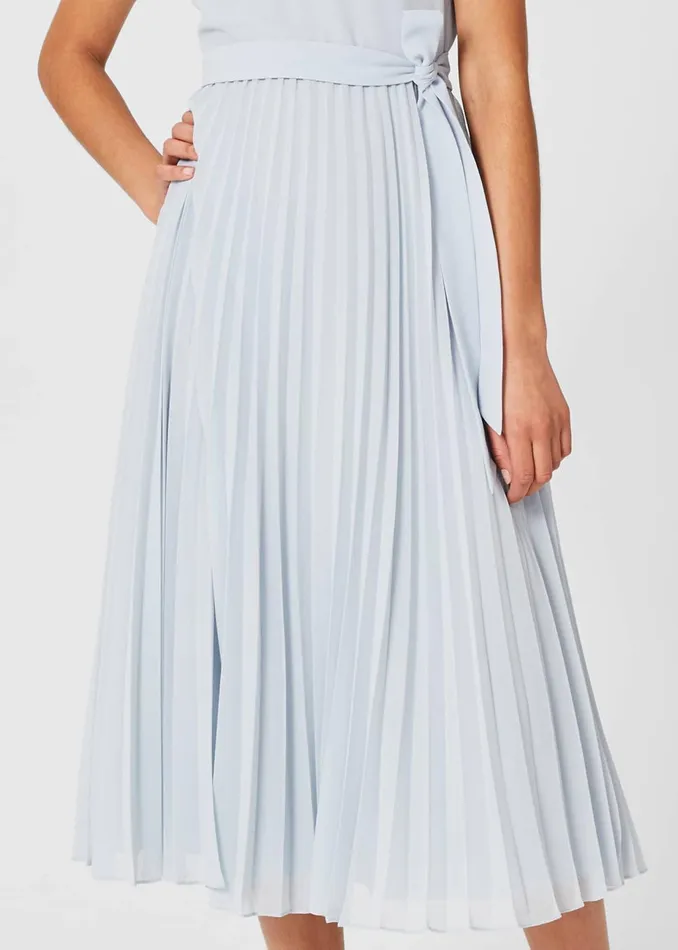 Womens Blythe Pleated Fit And Flare Dress Celeste Blue Hobbs Dresses Popular