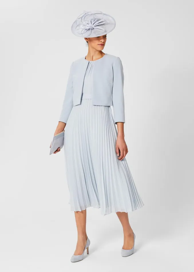 Womens Blythe Pleated Fit And Flare Dress Celeste Blue Hobbs Dresses Popular