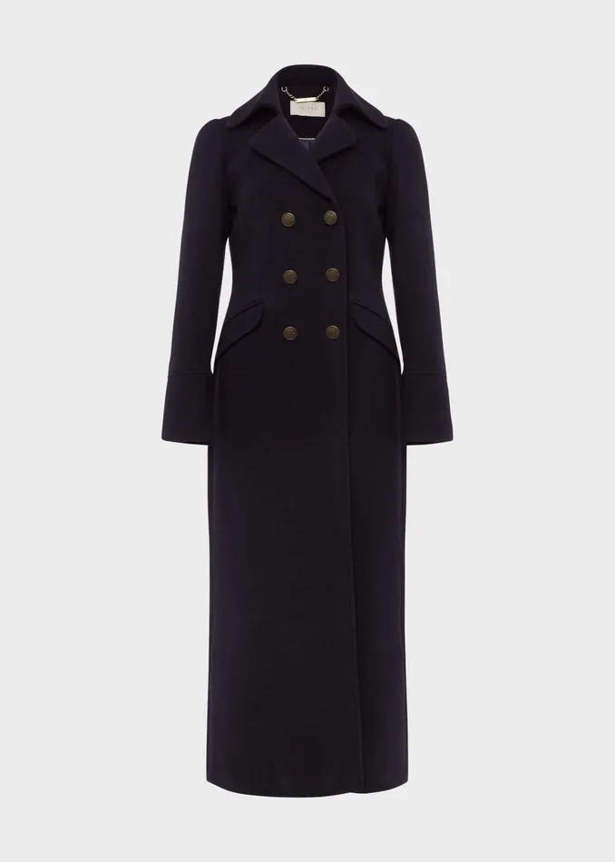 Womens Brenna Wool Blend Maxi Coat Navy Hobbs Coats and Jackets Popular