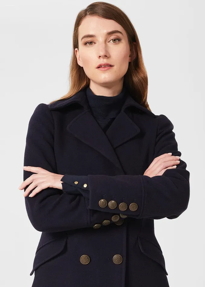 Womens Brenna Wool Blend Maxi Coat Navy Hobbs Coats and Jackets Popular