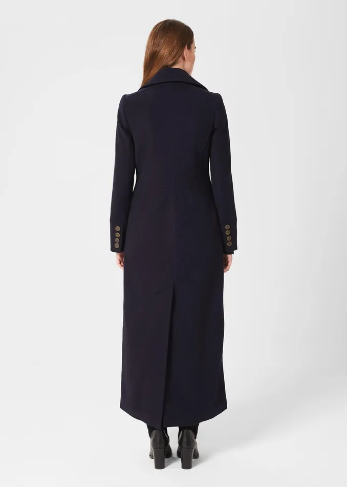 Womens Brenna Wool Blend Maxi Coat Navy Hobbs Coats and Jackets Popular
