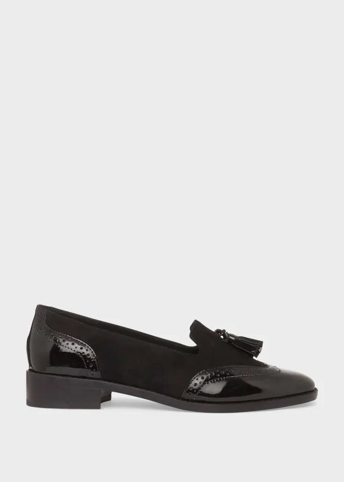 Womens Bryony Patent Loafers Black Hobbs Flats and Pumps Casaul