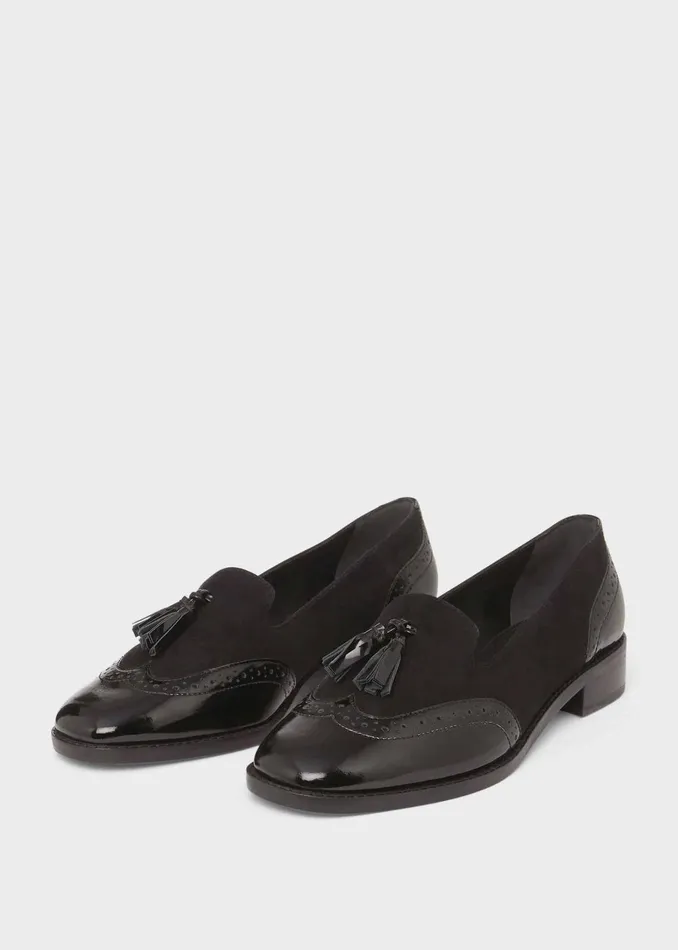 Womens Bryony Patent Loafers Black Hobbs Flats and Pumps Casaul